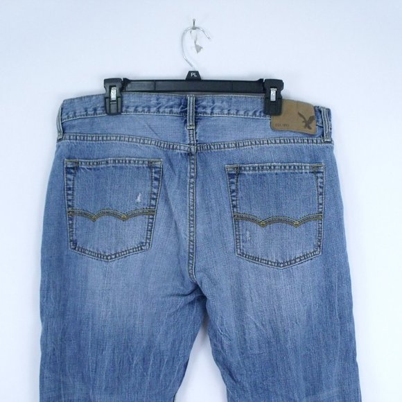 American Eagle Distressed Original Straight Jeans 36x32 - Picture 4 of 7